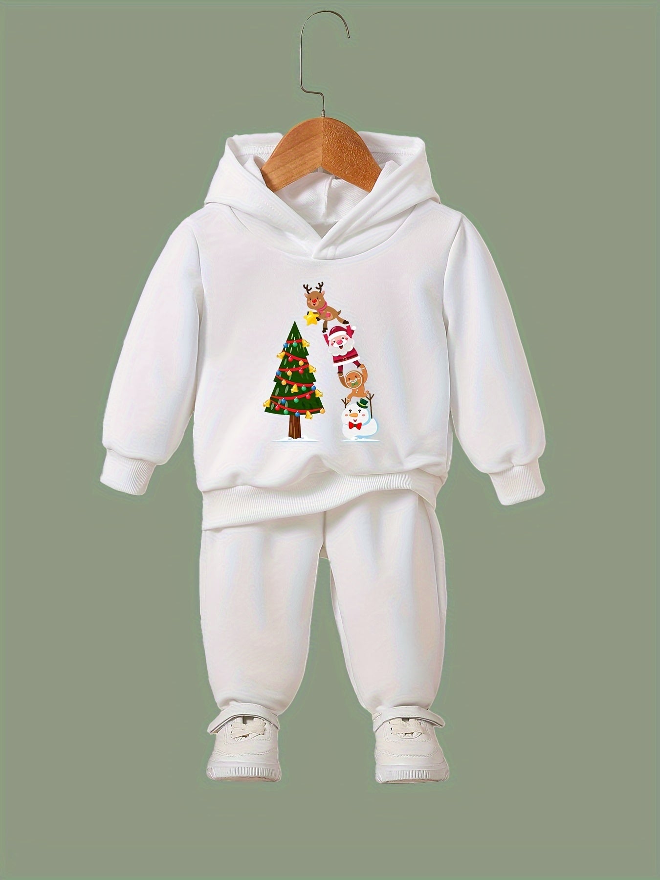 OERYUI Kids Christmas Activewear Set Hoodies Pants Breathable Animal Print 2pcs