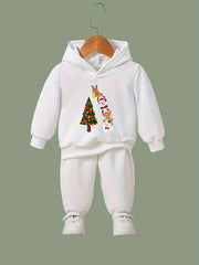 OERYUI Kids Christmas Activewear Set Hoodies Pants Breathable Animal Print 2pcs