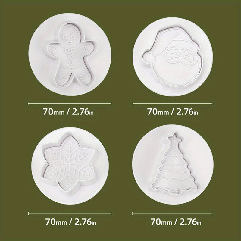 12pcs Christmas Biscuit Mold Set Plastic Mold for Delicious Holiday Treats