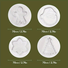12pcs Christmas Biscuit Mold Set Plastic Mold for Delicious Holiday Treats