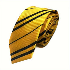 Striped Linen Necktie Adjustable Neck Strap Tie for Birthday Party Costume Men