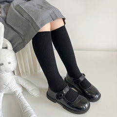 Girls Kids Cotton Knee High Socks Straight Board Stockings - Four Seasons