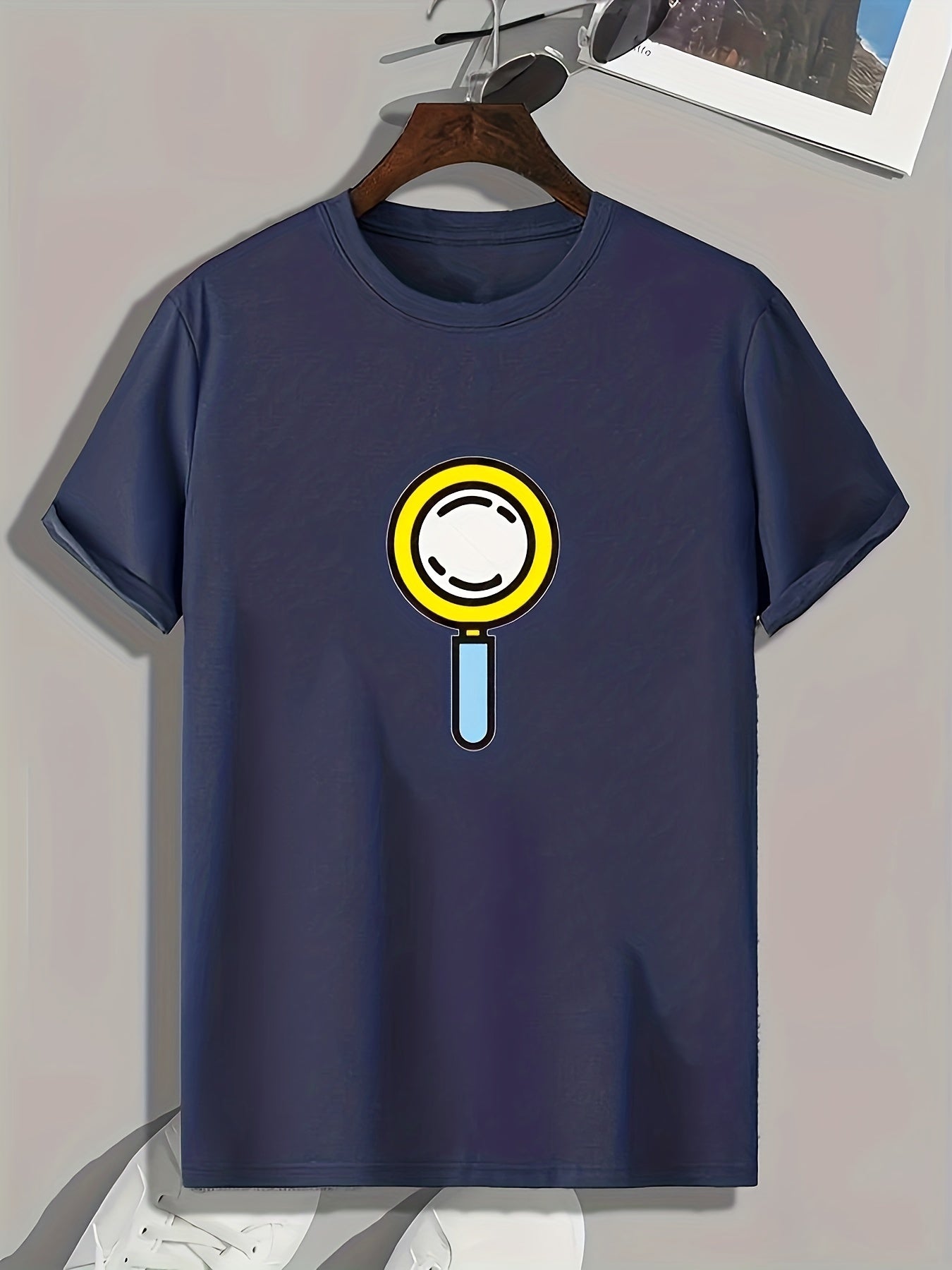 Handheld Fan Print Men's Graphic T shirt for Summer