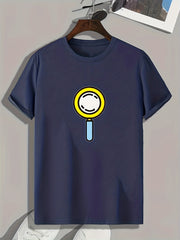 Handheld Fan Print Men's Graphic T shirt for Summer