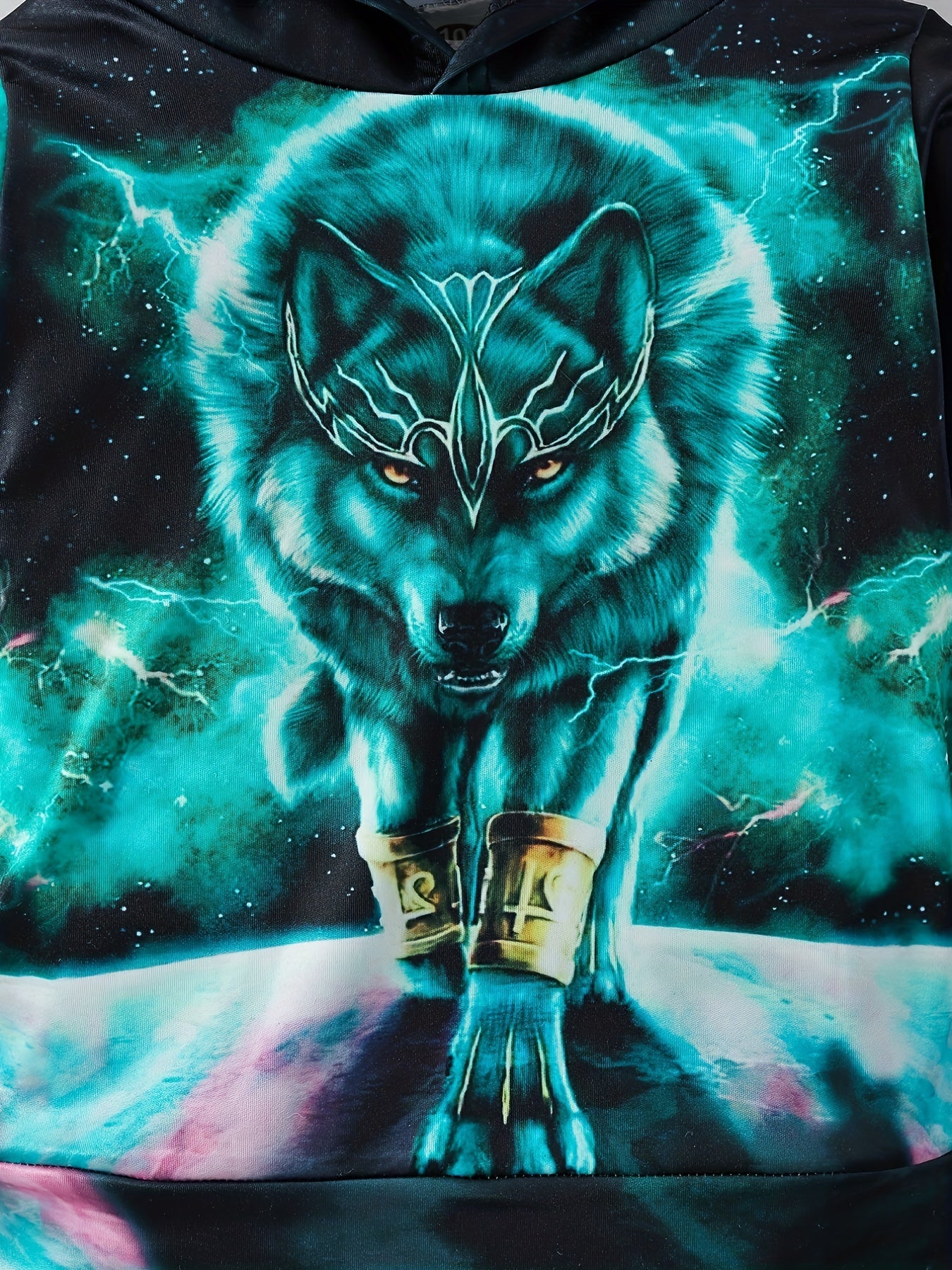 Boys Wolf Hooded Sweatshirt for Spring Autumn Winter
