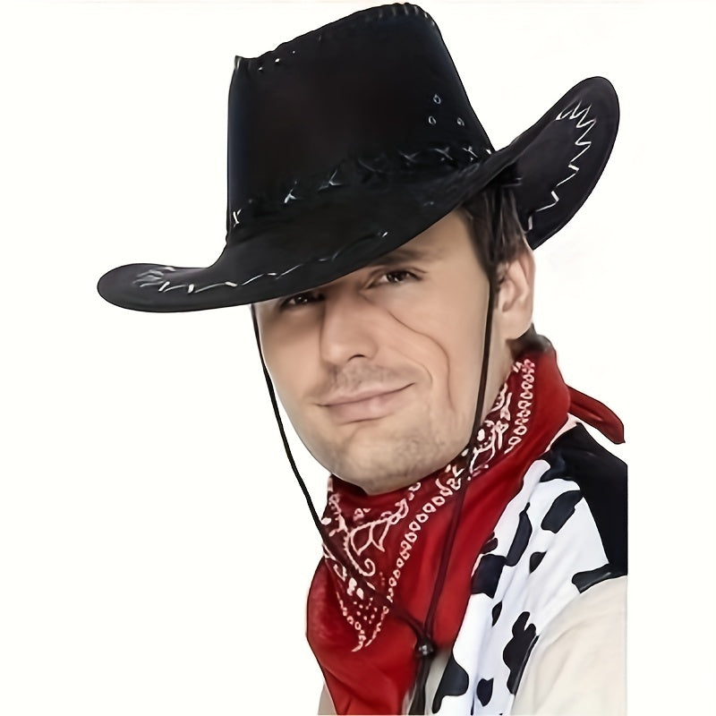 Vintage Knit Polyester Cowboy Hat for Outdoor Sunshade