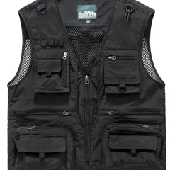 Men's Zipper Cargo Vest For Spring Summer Outwear