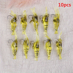 10pcs Realistic Soft Shrimp Hook Artificial Soft Lure Fishing Tackle