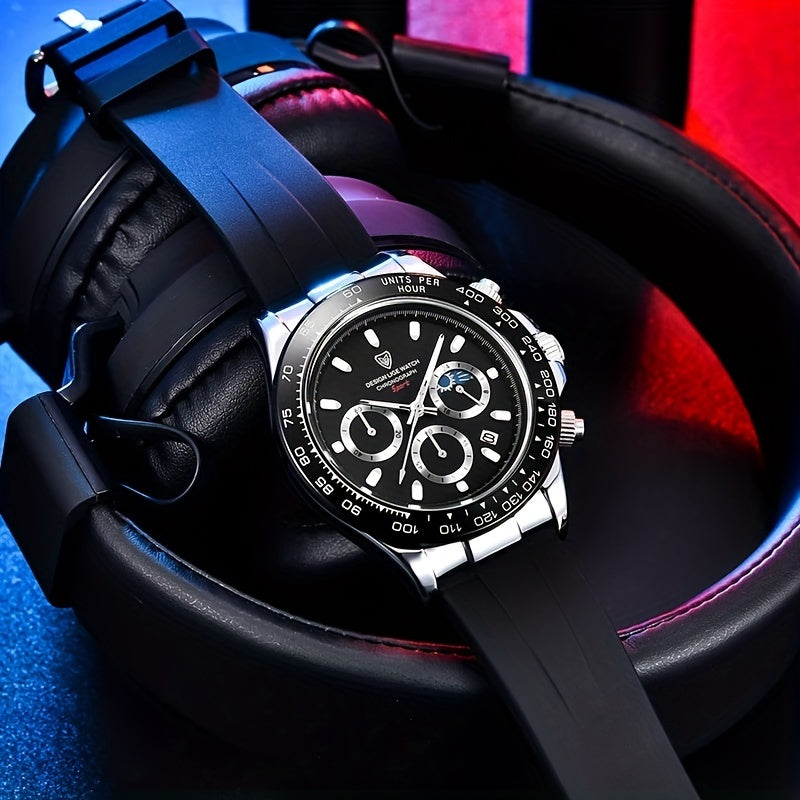 LIGE Boy's Big Dial Silicone Sport Watch Waterproof Quartz Chronograph