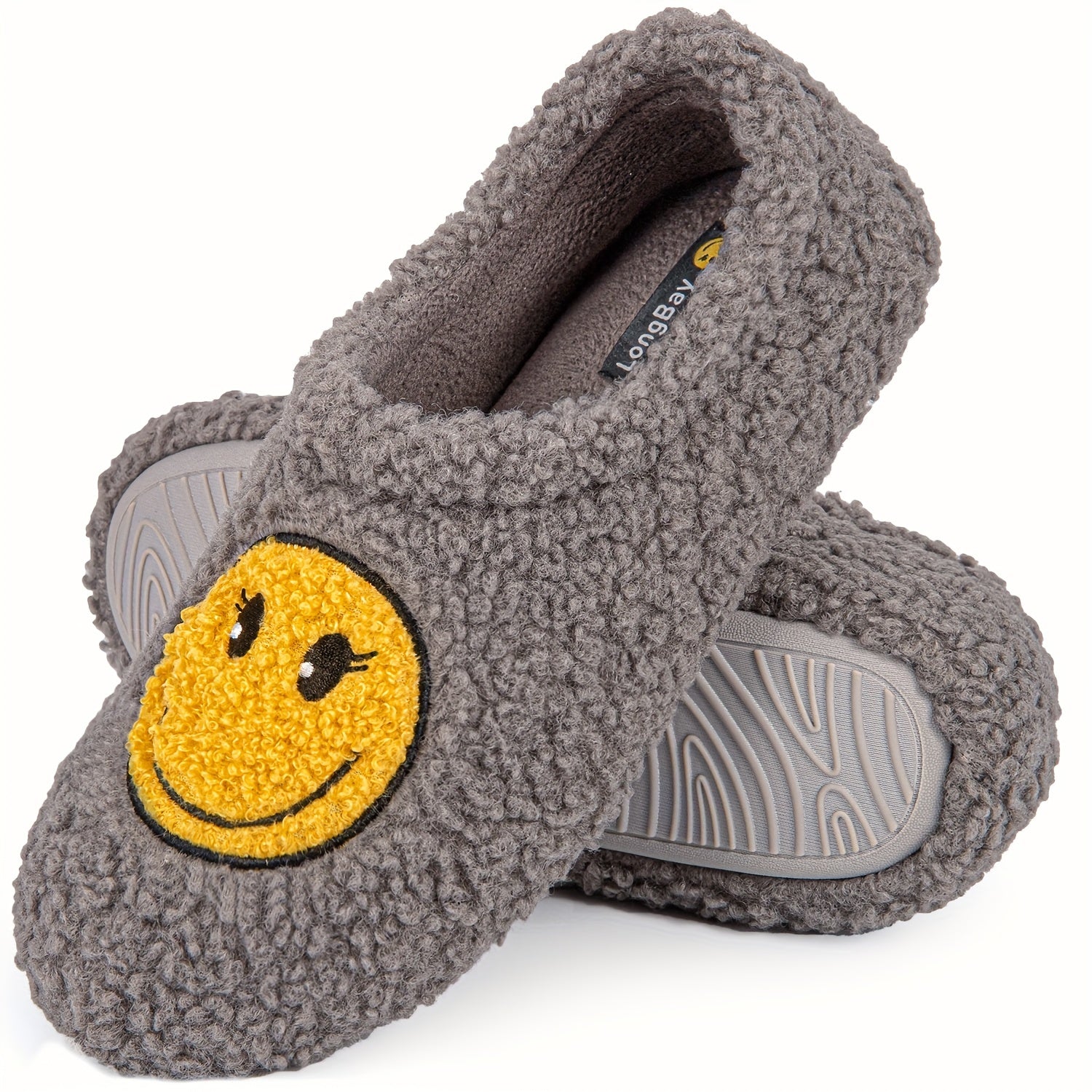 Retro Smile Face Slippers Memory Foam House Shoes