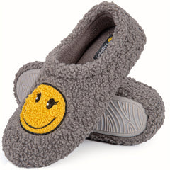 Retro Smile Face Slippers Memory Foam House Shoes