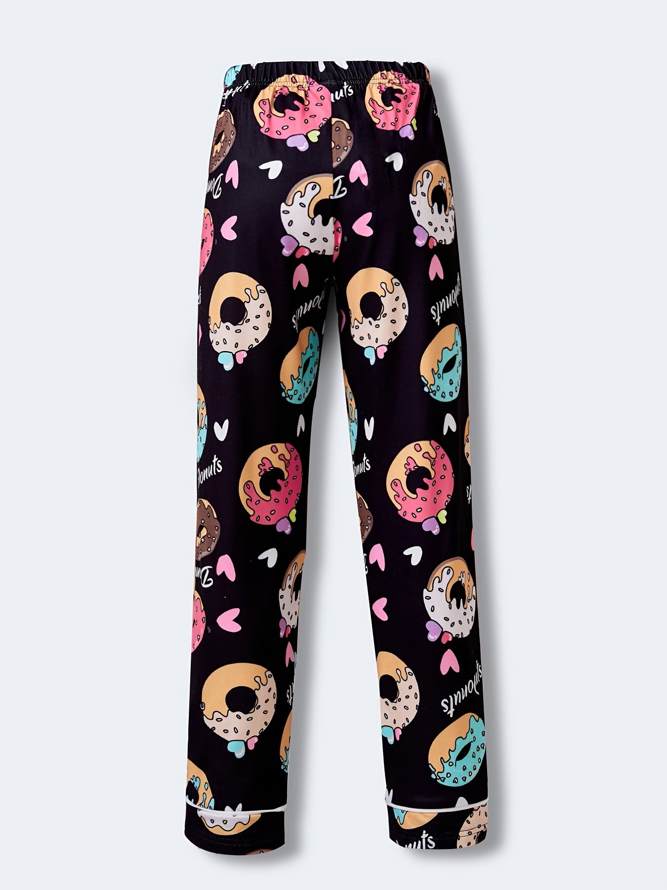 Girl's Donut Graphic High Waist Sweatpants Casual Jogger Pants