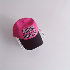 Kids' Letter Embroidery Peaked Hat, Quick Drying