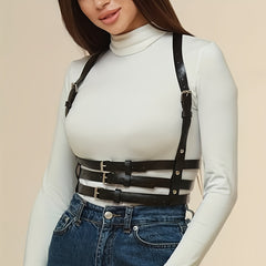 Punk Adjustable Harness Belt Rivet Waistband Sexy Chest Harness Suspenders
