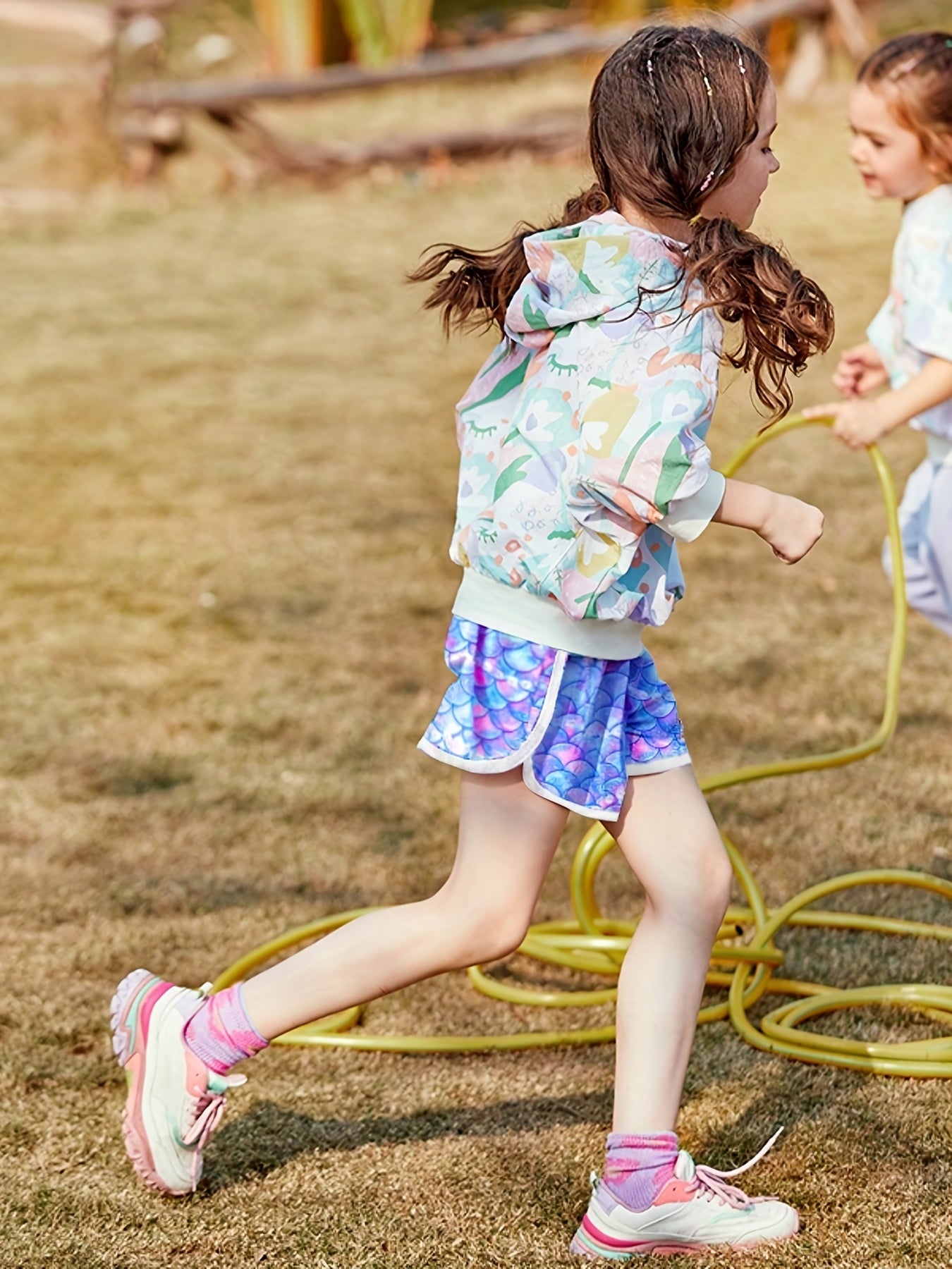 3pcs Girls Athletic Shorts Printed Kids Running Shorts