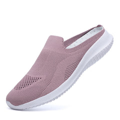 Breathable Anti Slip Knitted Running Shoes Lightweight Backless Slip On Slippers