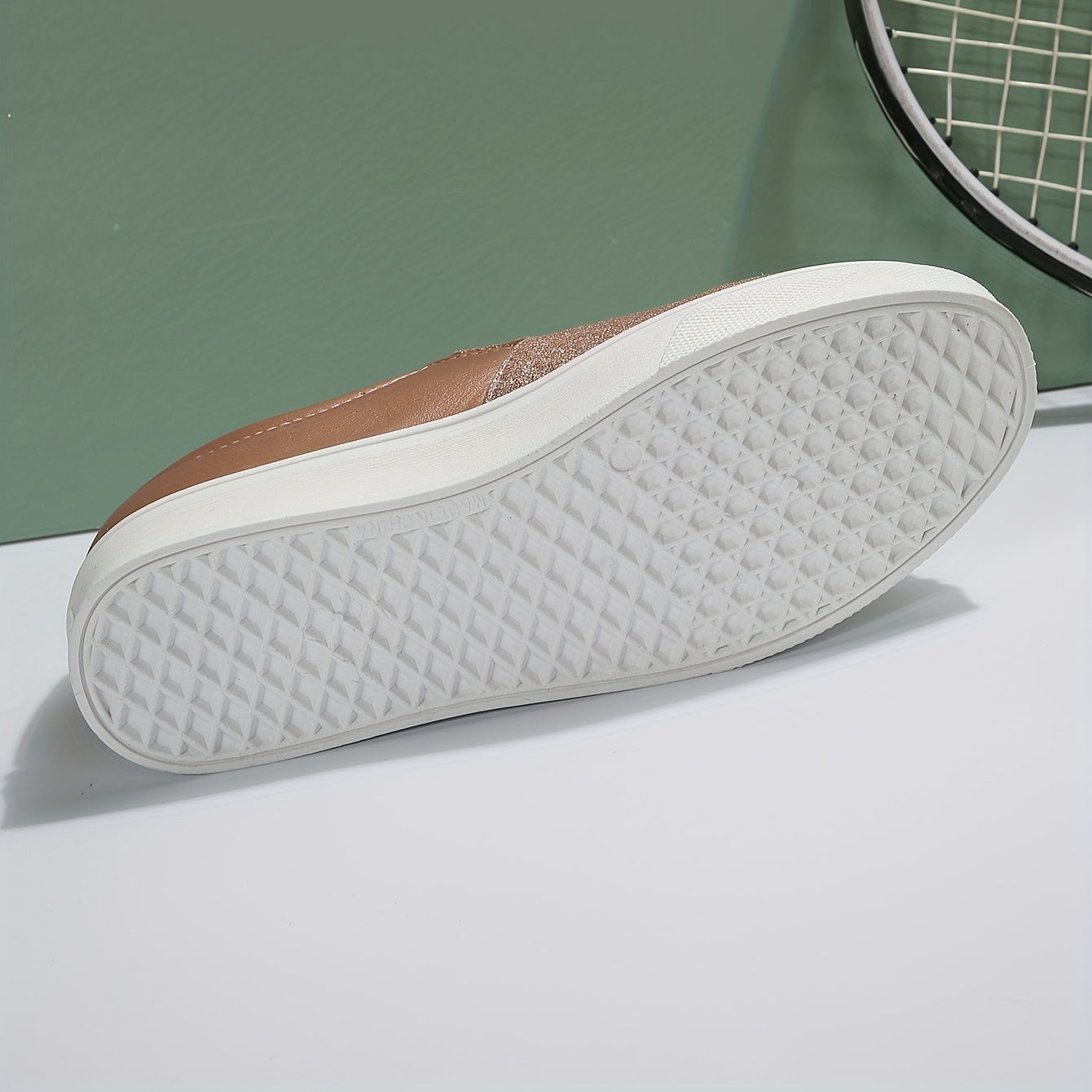 Sequins Pattern Slip On Flat Sneakers Soft Sole Casual & Comfy Shoes