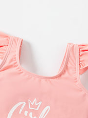 Toddler Girls GIRL POWER Onesie Swimsuit Sleeveless Camisole