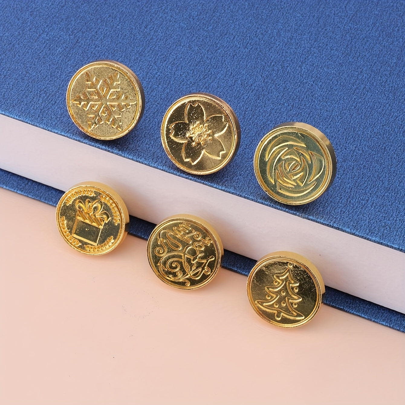 Green Retro Style Wax Seal Set - 1 Wax Seal, 6 Copper Heads