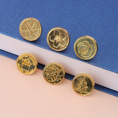 Green Retro Style Wax Seal Set - 1 Wax Seal, 6 Copper Heads