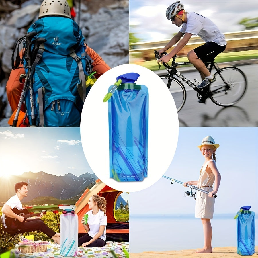 700ML Sports Folding Water Bag Portable Plastic Bottle