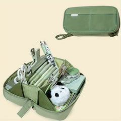 Transparent Grid Pencil Case - Large Capacity & Stylish