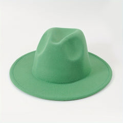 Candy Fedora Cap Cowboy Wide Brim Couple Jazz Hat Stylish Unisex Felt Hat