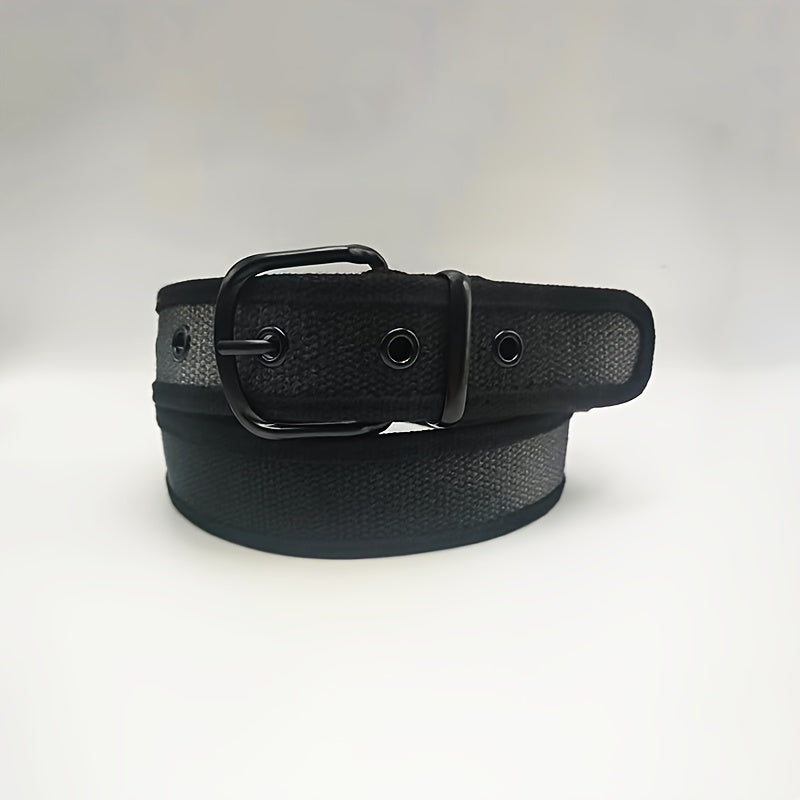 Men's Polyester Belt with Silver Buckle