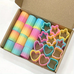 2pcs Mini Spring Toys Colorful Heart & Star Shaped Party Favors