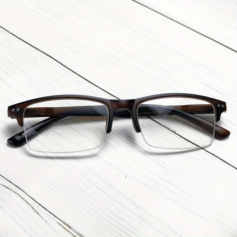 OOLVS Half Frame Anti Light Presbyopic Glasses Men Women
