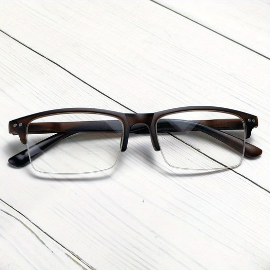 OOLVS Half Frame Anti Light Presbyopic Glasses Men Women