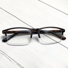 OOLVS Half Frame Anti Light Presbyopic Glasses Men Women