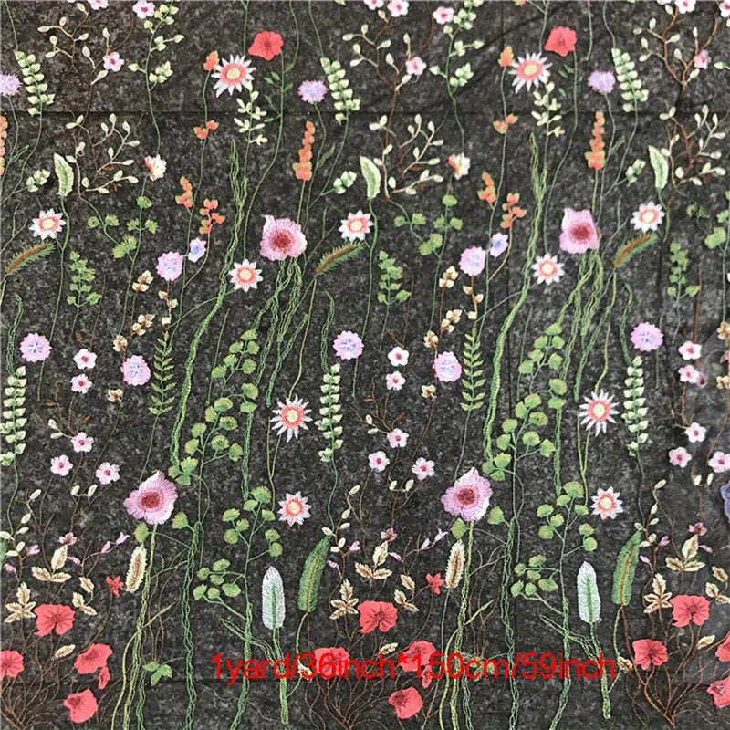 1pc Water Grass Embroidered Dress Fabric DIY Lace Fabric