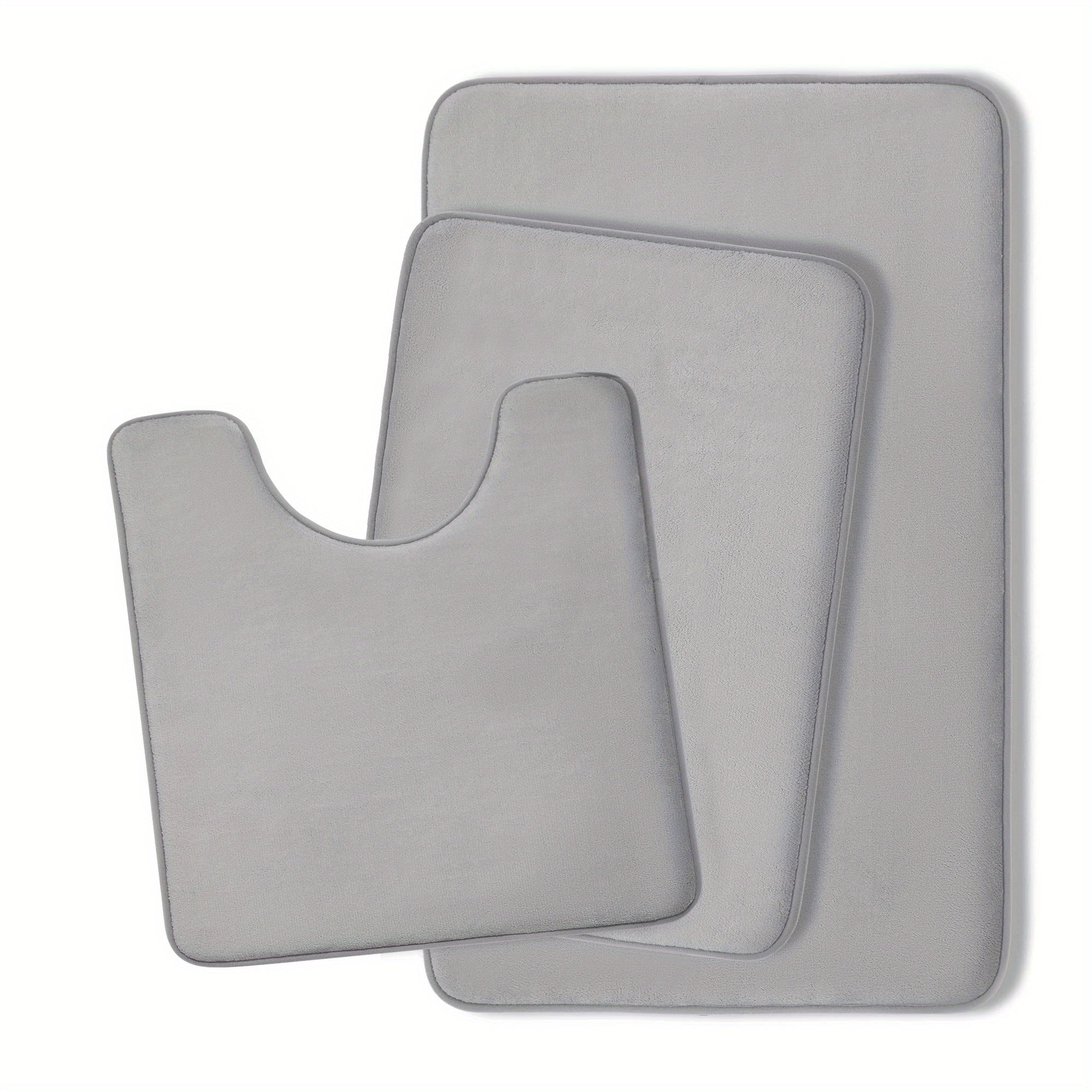 3pcs Memory Foam Bath Mats - Soft & Absorbent Non-Slip Foot Mat