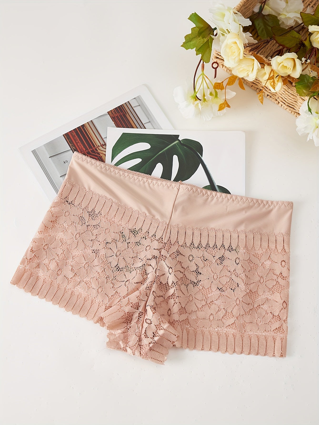 Lace Stitching Panties Stretchy Intimates Women's Lingerie