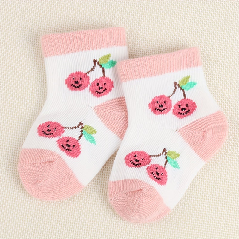 Fruit Jacquard Baby Socks Orange Tomato Cherry Pattern Sweet Socks