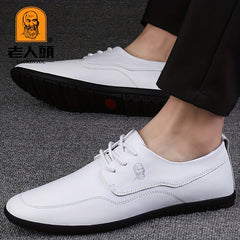 LAORENTOU Men's Leather Loafer Shoes Soft Sole Dress Shoes