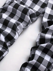 Y2K Plaid Pattern Slim Fit Jeans Vintage Style Stretch Denim Pants