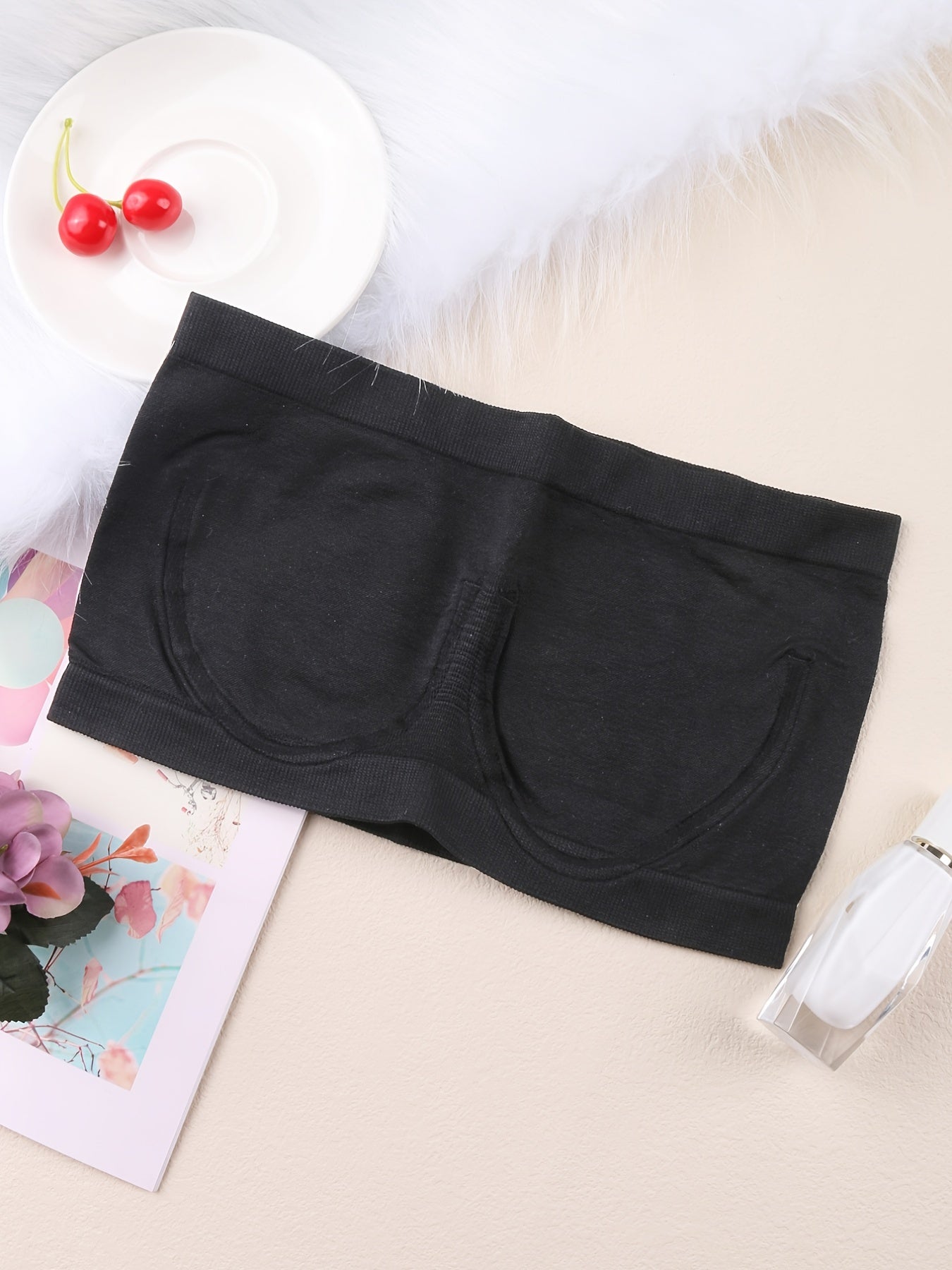 4pcs Seamless Bandeau Bras High Elastic Strapless Everyday Bra
