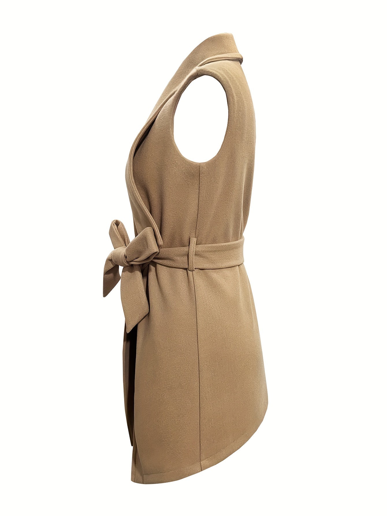 Waterfall Collar Sleeveless Bodycon Vest