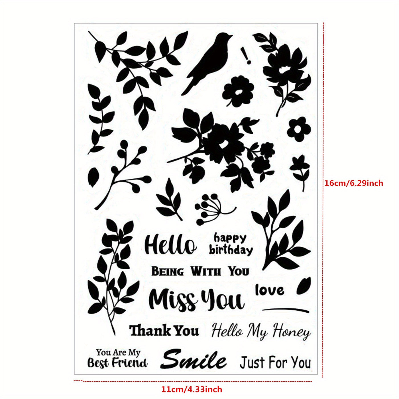 Animal Clear Stamps for Crafting - Dog Cat Giraffe Squirrel