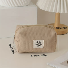 Flower Patch Decor Makeup Bag Lightweight Cosmetic Bag