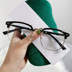 Light Blocking Glasses Square Clear Lens Anti Eyestrain for Women Men