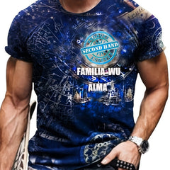 Men's 3D Print Sports T-shirt Casual Stretch Tee Shirt