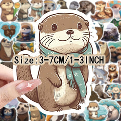 50pcs Cartoon Animal Stickers for Laptop Helmet Water Cup, Fun Graffiti Decals