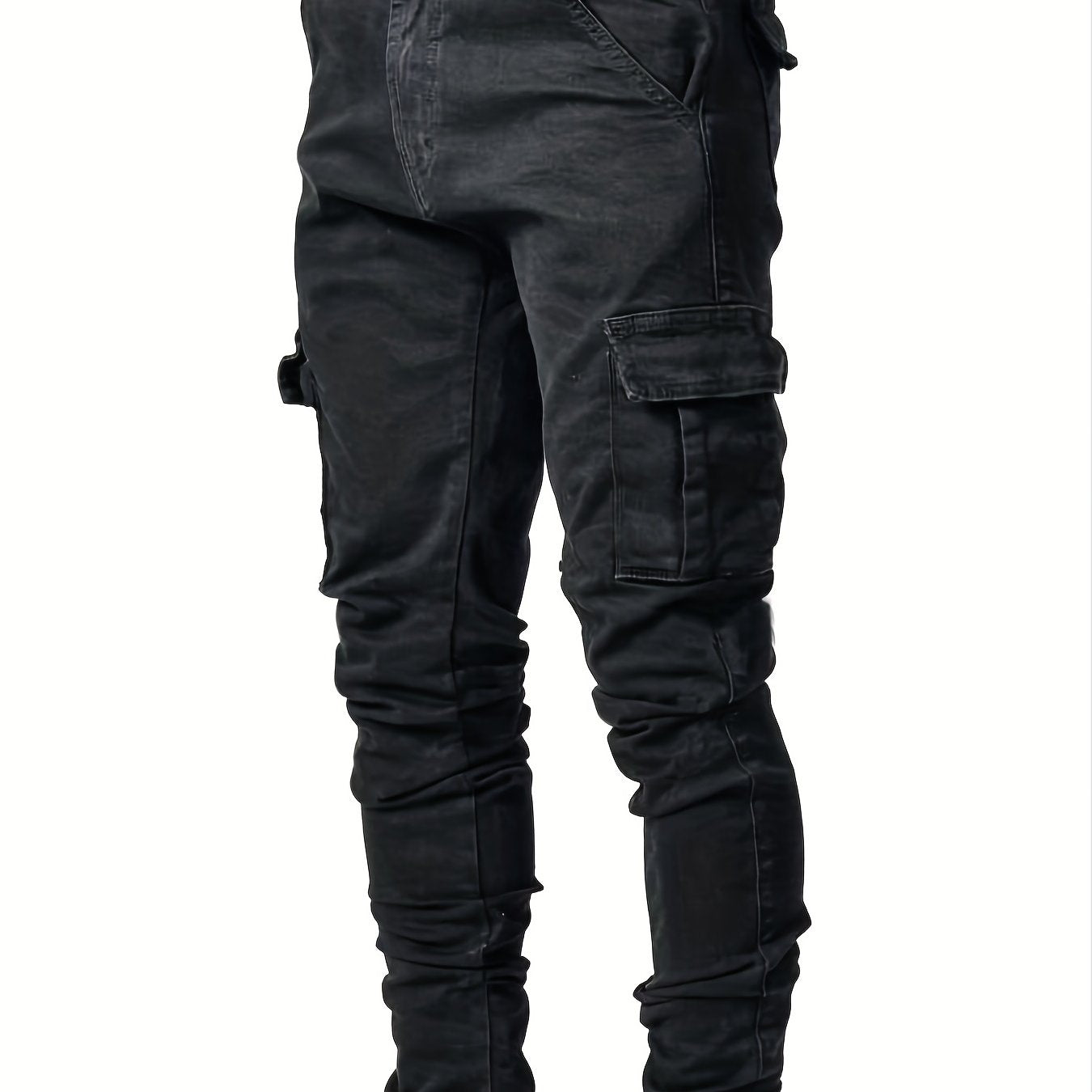 Men's Stretch Denim Cargo Jeans Casual Street Style Pants