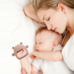 Wearable Baby Chewable Teether Toy Little Bear Mitten Teething Toy