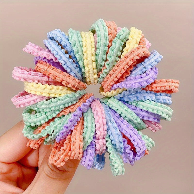 50pcs Colorful Hair Tie Hair Bands Ponytail Holders for Girls