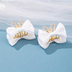 Kids Butterfly Bow Rabbit Ear Crown Hair Clip Rhinestone Princess Hairpin