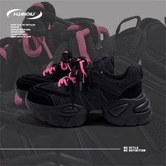 Chunky Sneakers Lace-up Non-Slip Dad Shoes Height Increased Casual Running Shoes